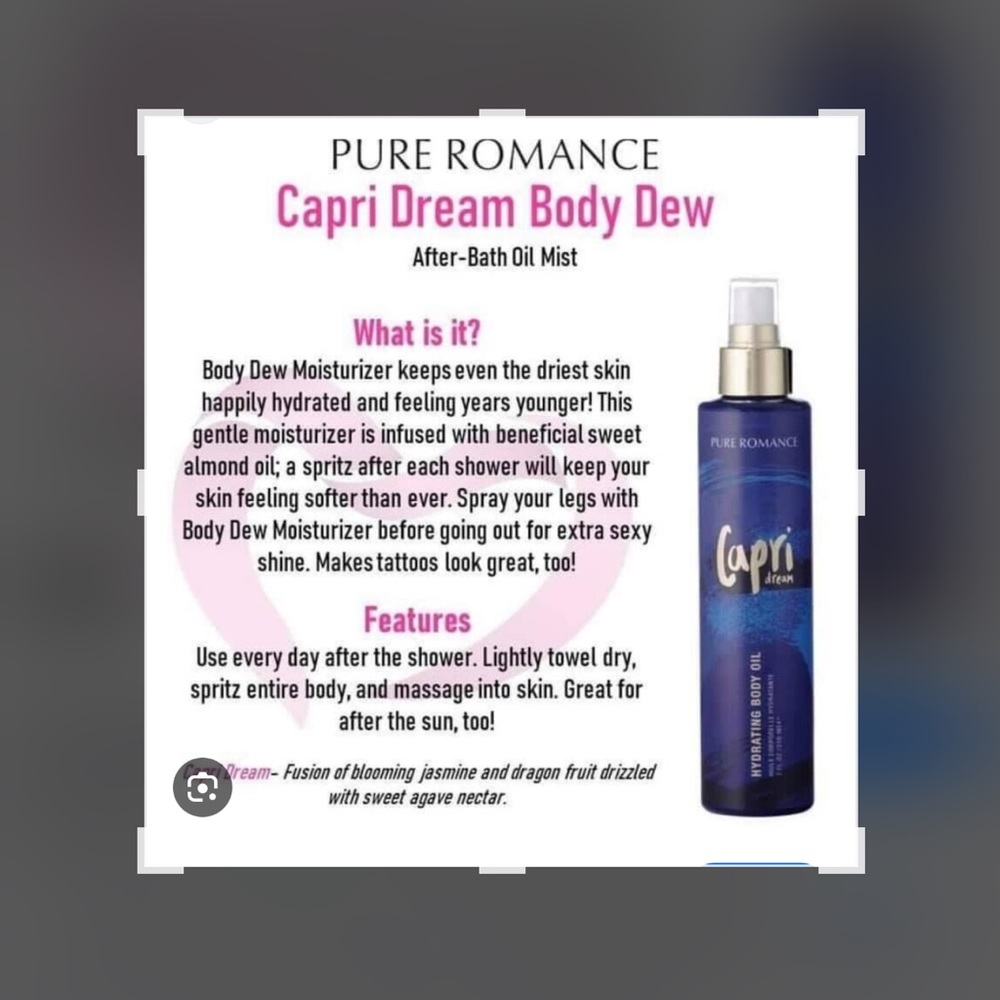 Pure Romance Capri Hydrating Body Oil - Picture 5 of 5